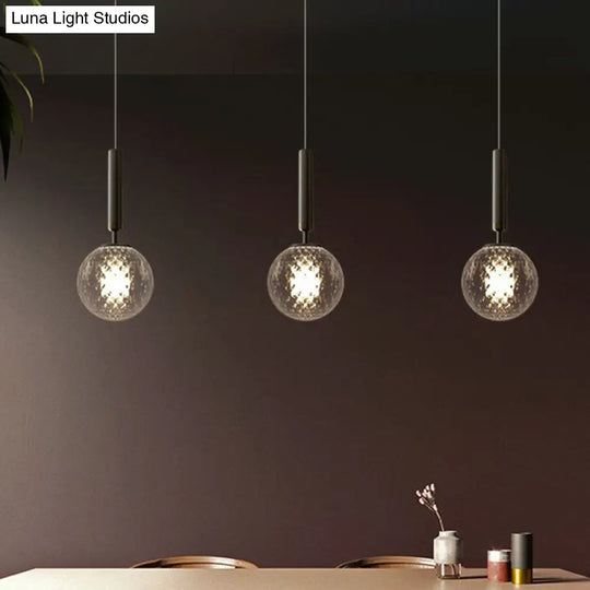 Post-Modern Glass Ball Pendant Light For Bedroom With 1 Bulb And Suspended Fixture