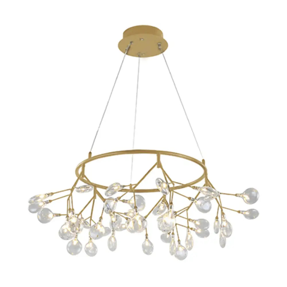 Post-Modern Glass Chandelier Light For Dining Room With Led Ceiling Lighting - Branched Firefly