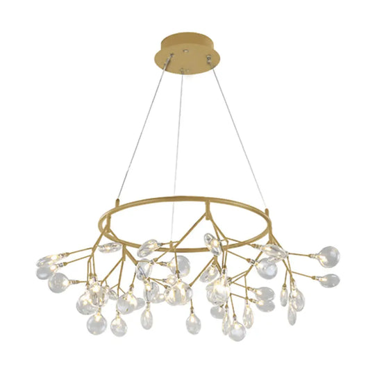 Post-Modern Glass Chandelier Light For Dining Room With Led Ceiling Lighting - Branched Firefly