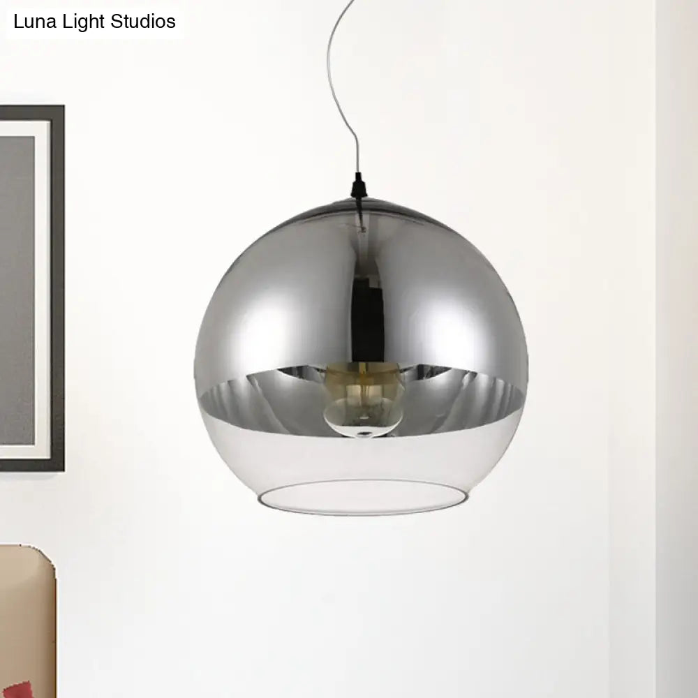 Post-Modern Glass Globe Pendant Lighting - 6/8/10W 1 Light Sliver Finish Silver / 6