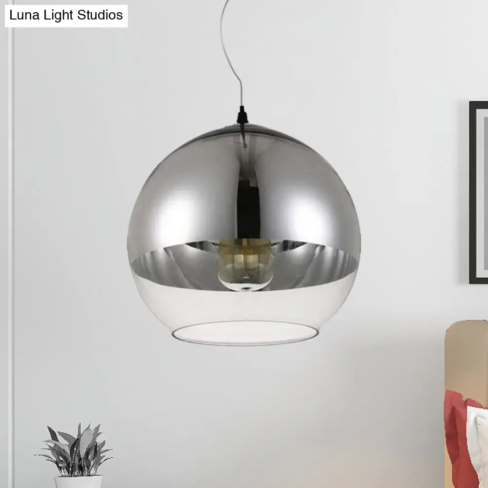 Post-Modern Glass Globe Pendant Lighting - 6/8/10W 1 Light Sliver Finish Silver / 10