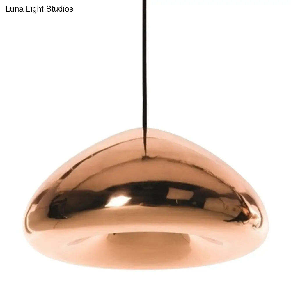 7/12W Modern Glass Pendant Light - Recessed Shape 1 Sliver/Gold/Rose Gold