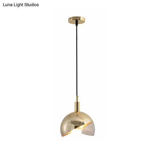 Post-Modern Gold/Rose Gold Swivel Dome Shade Pendant Light For Dining Room