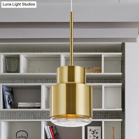 Post Modern Cylinder Pendant Ceiling Light Gold/Bronze Suspension For Living Room