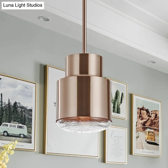 Post Modern Cylinder Pendant Ceiling Light Gold/Bronze Suspension For Living Room Bronze