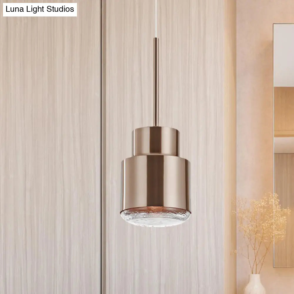 Post Modern Cylinder Pendant Ceiling Light Gold/Bronze Suspension For Living Room