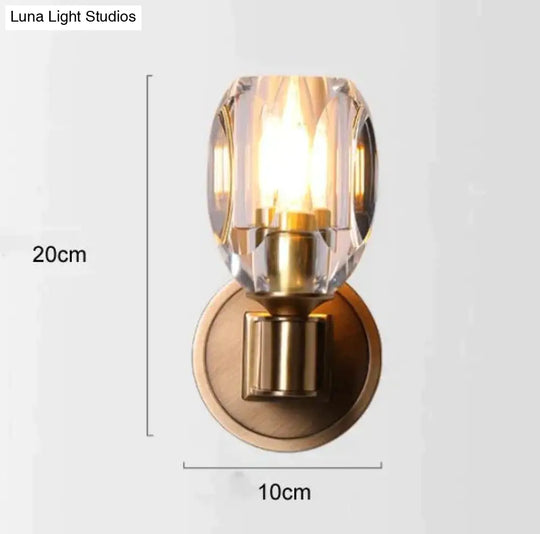 Post-Modern Light Luxury Crystal Copper Wall Lamp Lampshade Lamps