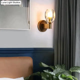 Post modern Light Luxury Crystal Copper Wall Lamp Copper Wall Lamps