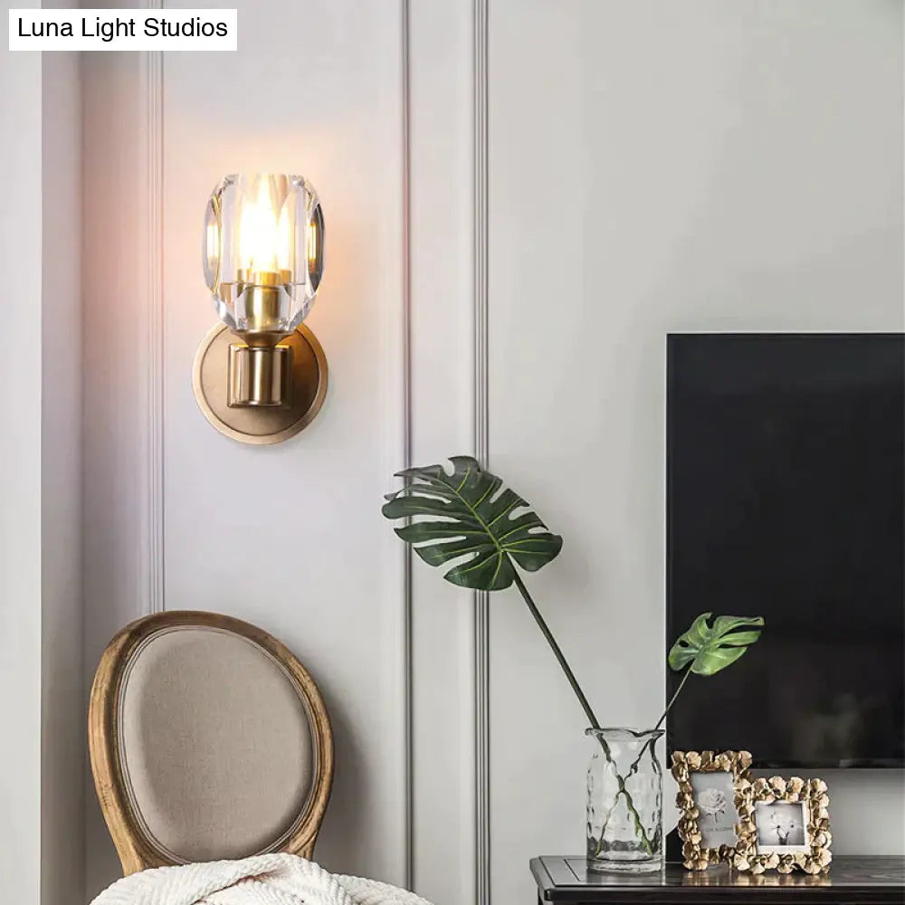 Post modern Light Luxury Crystal Copper Wall Lamp Copper Wall Lamps