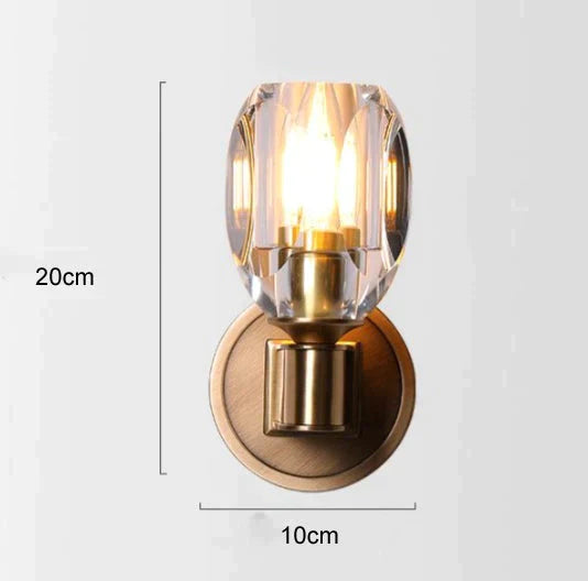 Post-Modern Light Luxury Crystal Copper Wall Lamp Lampshade Lamps