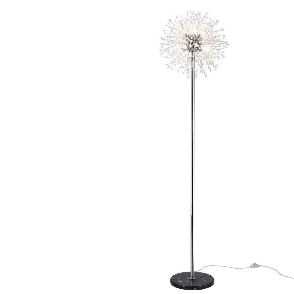 Post-Modern Luxury Wind Floor Lamp Living Room Bedroom Study Vertical Table Dandelion Chromium