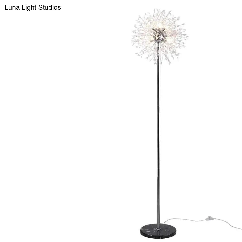 Post-Modern Luxury Wind Floor Lamp Living Room Bedroom Study Vertical Table Dandelion Chromium Colou