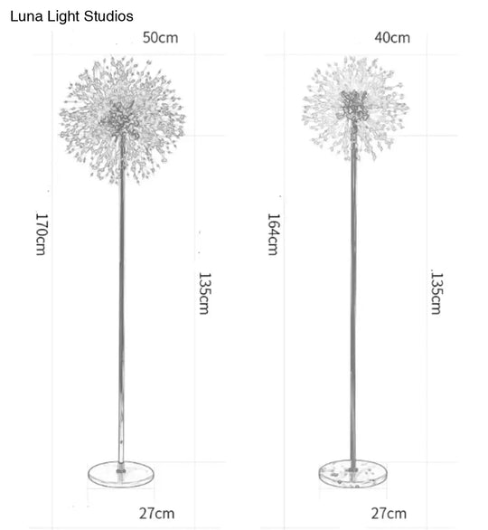 Post-Modern Luxury Wind Floor Lamp Living Room Bedroom Study Vertical Table Dandelion Lamps