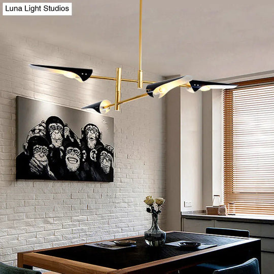 Modern Metallic Burst Chandelier Pendant Light For Living Room