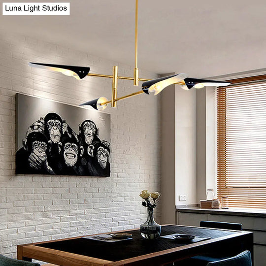 Post-Modern Metallic Burst Chandelier Light For Living Room