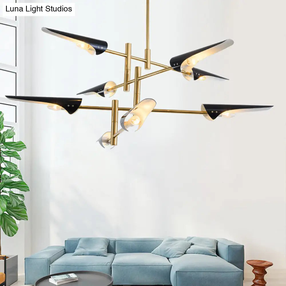 Modern Metallic Burst Chandelier Pendant Light For Living Room