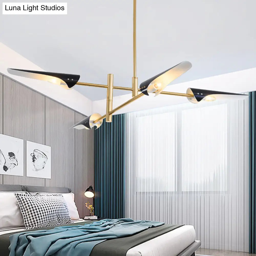 Modern Metallic Burst Chandelier Pendant Light For Living Room