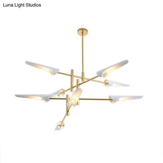 Post-Modern Metallic Burst Chandelier Light For Living Room