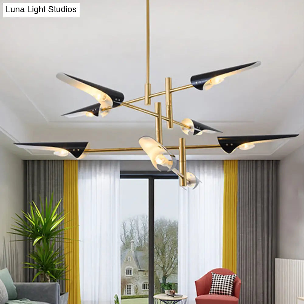 Modern Metallic Burst Chandelier Pendant Light For Living Room