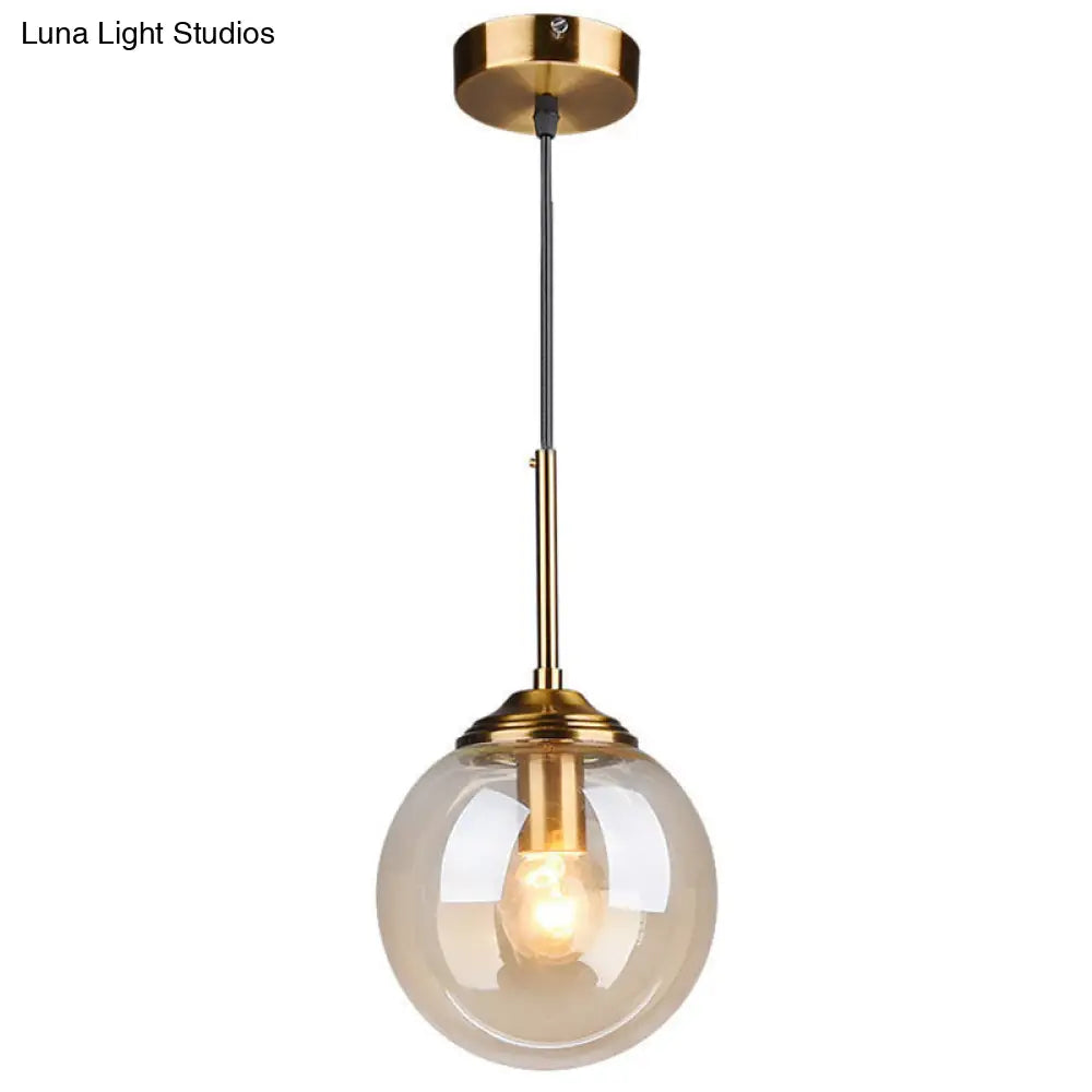 Modern Minimalist Hanging Lamp - Globe Glass Shade Pendant Light