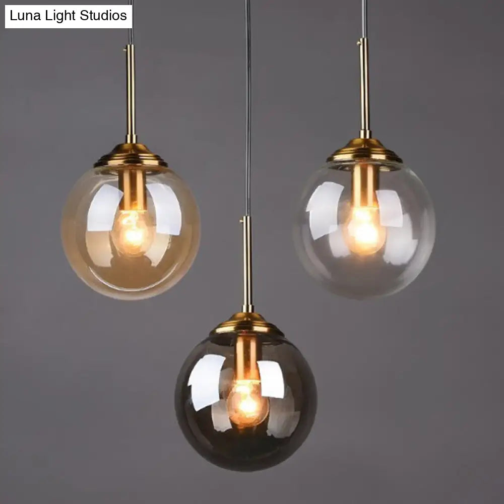 Modern Minimalist Hanging Lamp - Globe Glass Shade Pendant Light