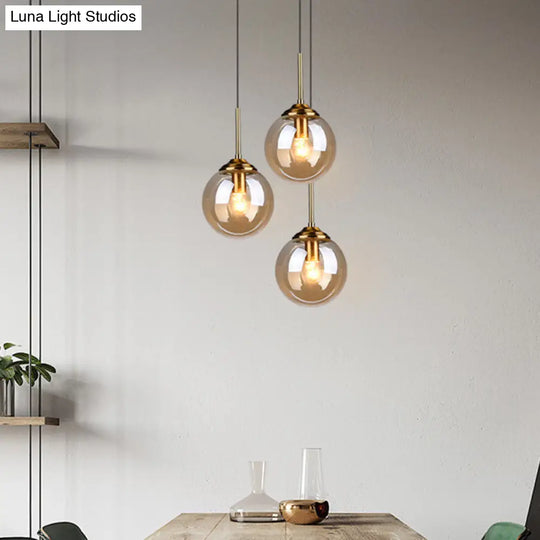 Post-Modern Minimalist Hanging Lamp With Globe Glass Shade Pendant Light