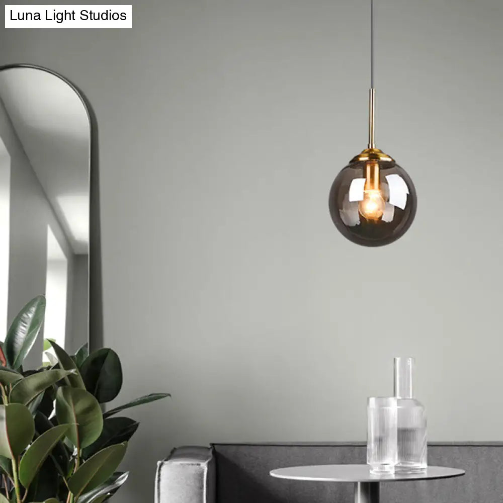 Post-Modern Minimalist Hanging Lamp With Globe Glass Shade Pendant Light