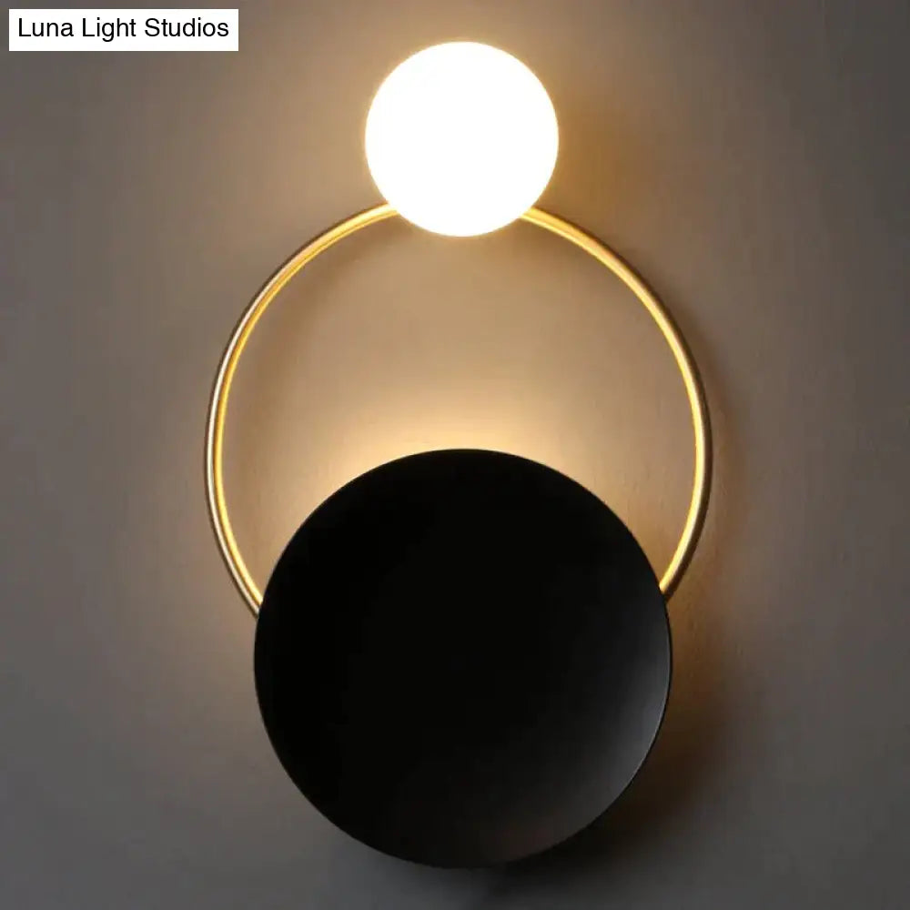 Post-Modern Personality Circle Copper Wall Lamp Creative Living Room Bedroom Hallway Hallroom Villa