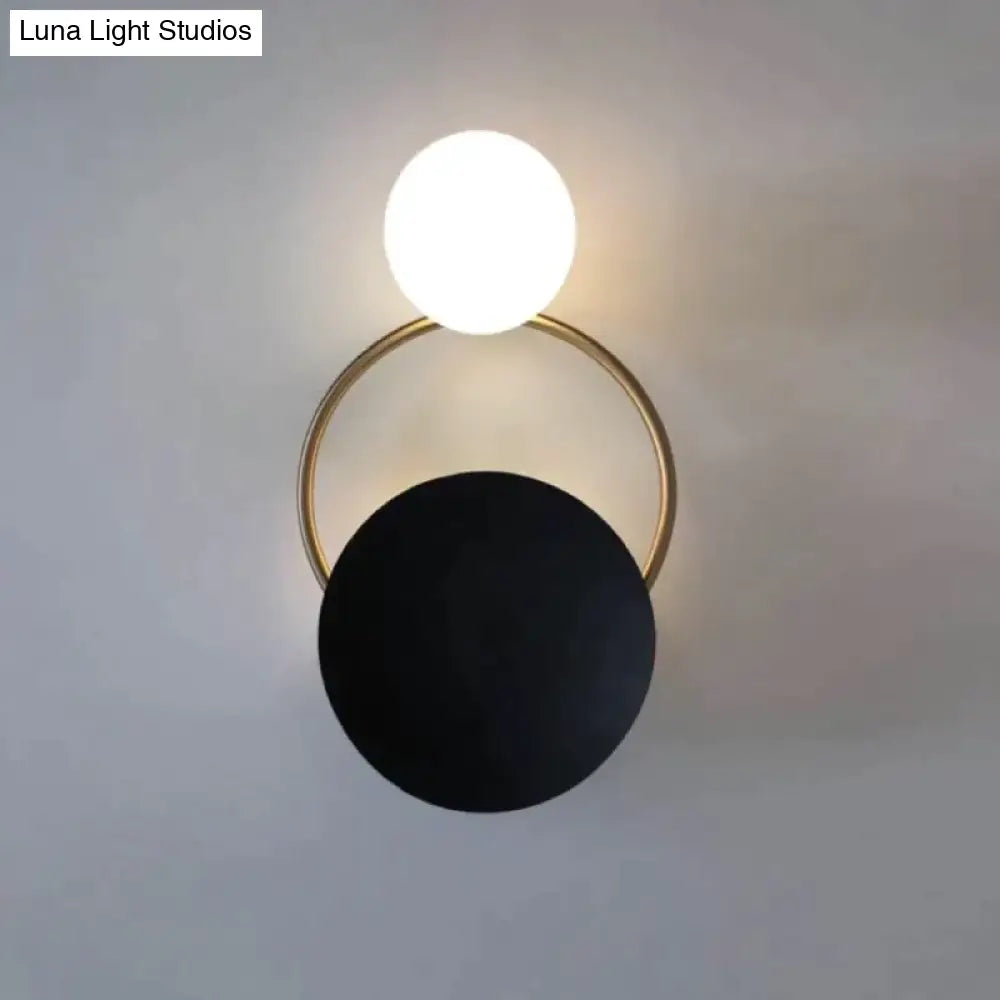 Post-Modern Personality Circle Copper Wall Lamp Creative Living Room Bedroom Hallway Hallroom Villa