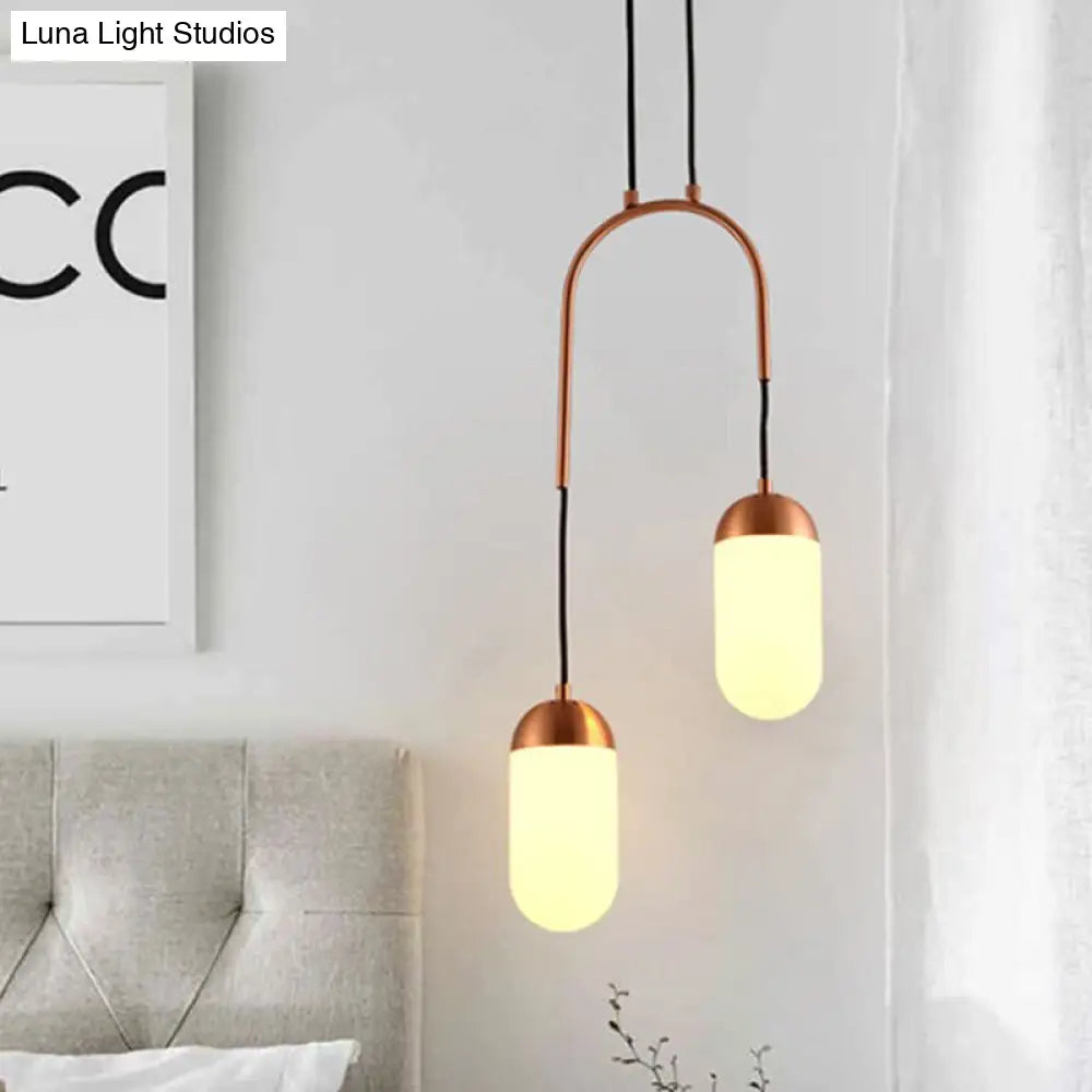 Modern Copper Pendant Lamp With Multi Glass Shades For Bedside And Ceiling Lighting