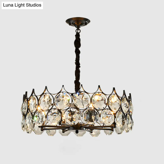 Postmodern Beveled Cut Crystal Chandelier Pendant Light - Elegant Hanging Lamp For Living Room