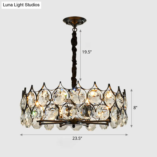 Postmodern Beveled Cut Crystal Chandelier Pendant Light - Elegant Hanging Lamp For Living Room