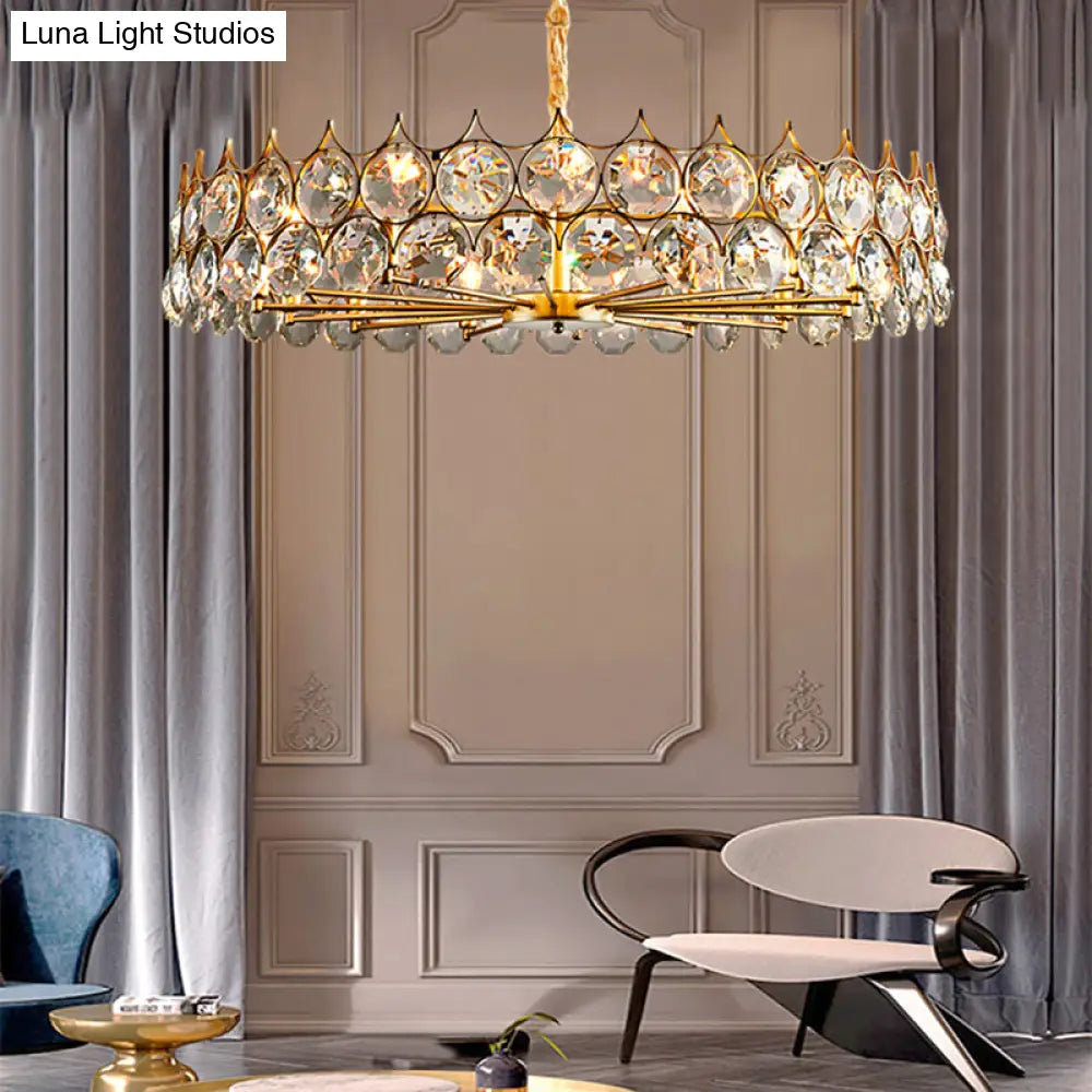 Postmodern Beveled Cut Crystal Chandelier Pendant Light - Elegant Hanging Lamp For Living Room