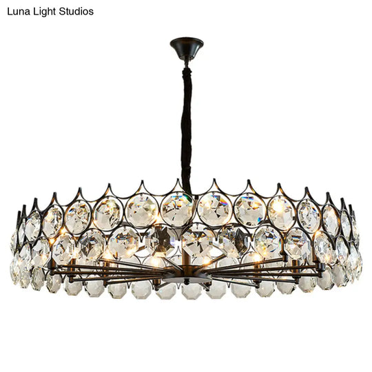 Postmodern Beveled Cut Crystal Chandelier Pendant Light - Elegant Hanging Lamp For Living Room