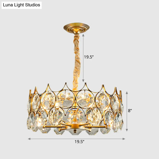 Postmodern Beveled Cut Crystal Chandelier Pendant Light - Elegant Hanging Lamp For Living Room