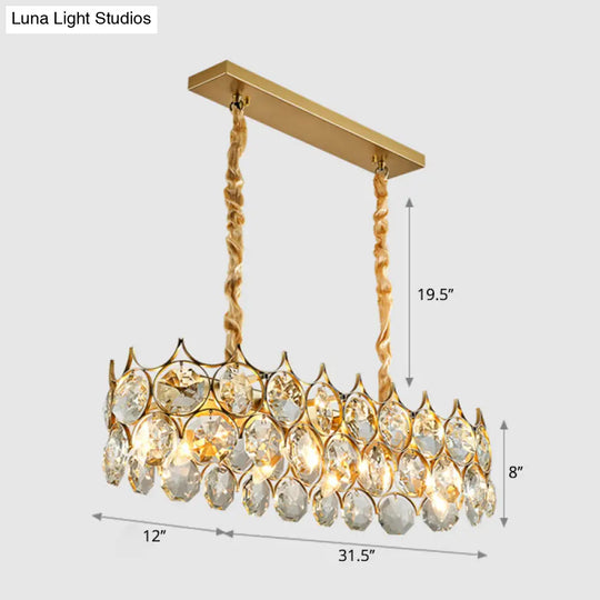 Postmodern Beveled Cut Crystal Chandelier Pendant Light - Elegant Hanging Lamp For Living Room