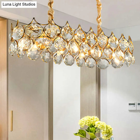 Postmodern Beveled Cut Crystal Chandelier Pendant Light - Elegant Hanging Lamp For Living Room