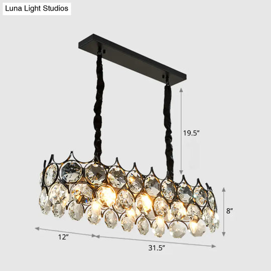 Postmodern Beveled Cut Crystal Chandelier Pendant Light - Elegant Hanging Lamp For Living Room