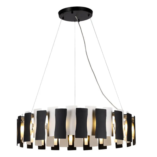 Postmodern Black And White Circular Chandelier Pendant Light For Living Room 16 /