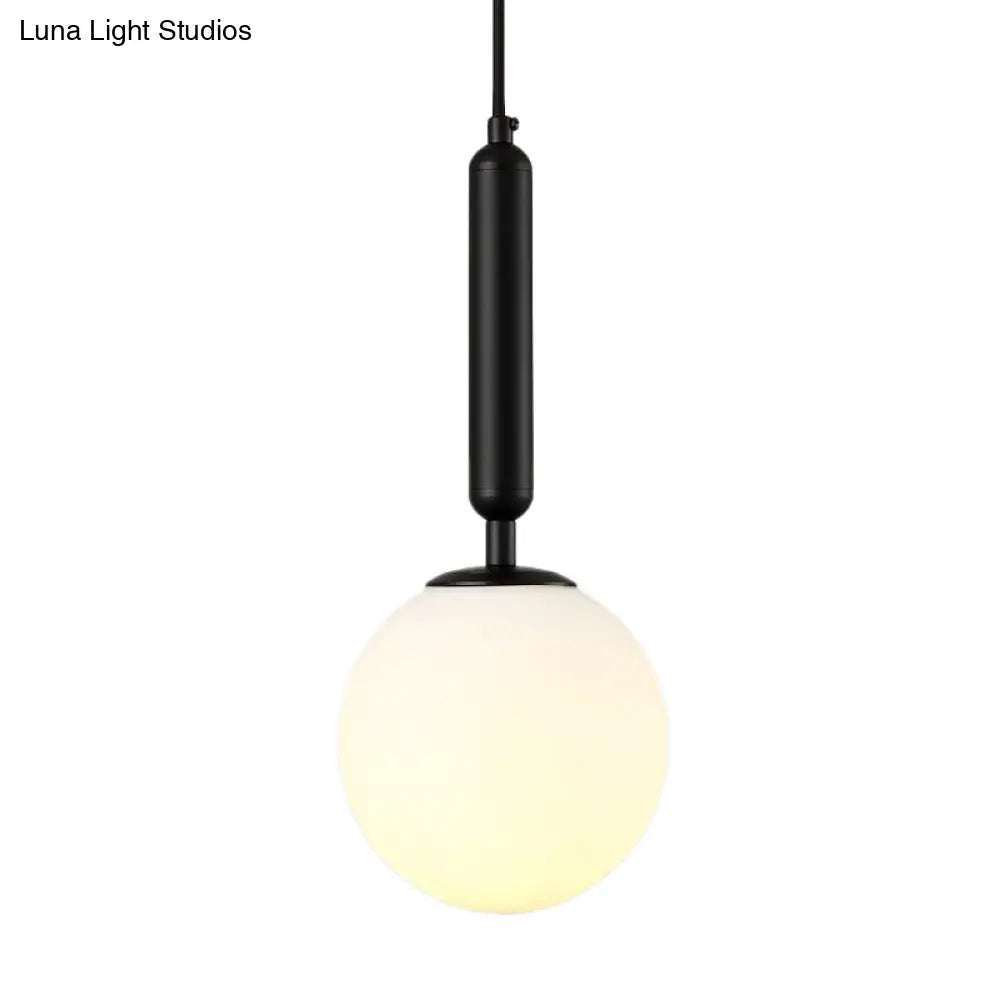 Postmodern Black/Gold Ball Pendant Light With Clear Water/White Glass - Bedroom Down Lighting