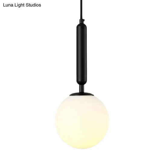 Postmodern Black/Gold Ball Pendant Light With Clear Water/White Glass - Bedroom Down Lighting