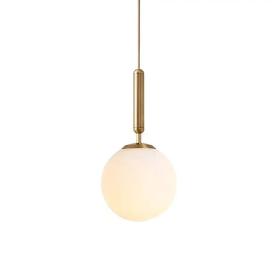 Postmodern Black/Gold Ball Pendant Light With Clear Water/White Glass - Bedroom Down Lighting Gold