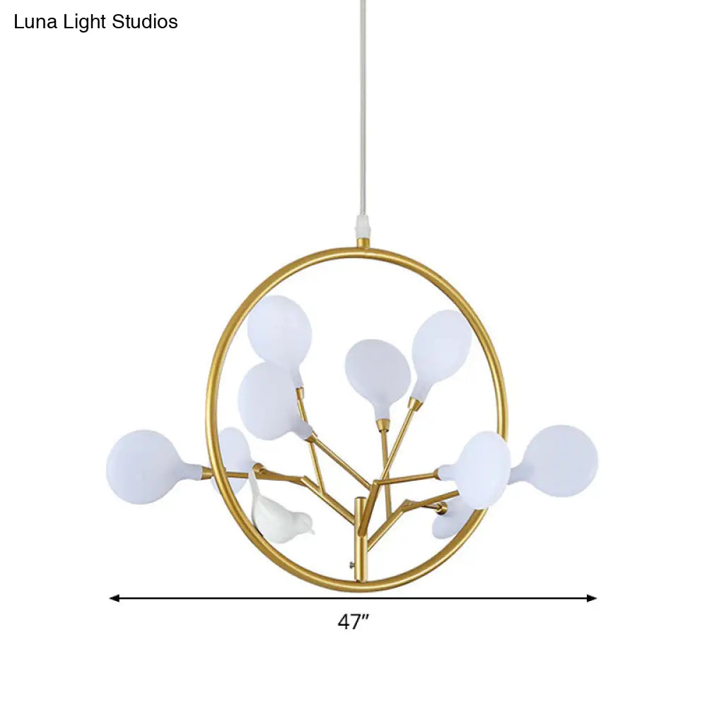 Postmodern Brass Branch Chandelier Pendant Light With Led Hanging Kit - Warm/White