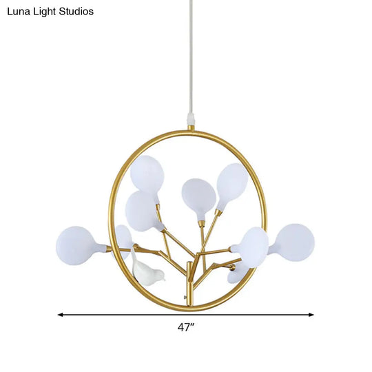 Postmodern Brass Branch Chandelier Pendant Light With Led Hanging Kit - Warm/White