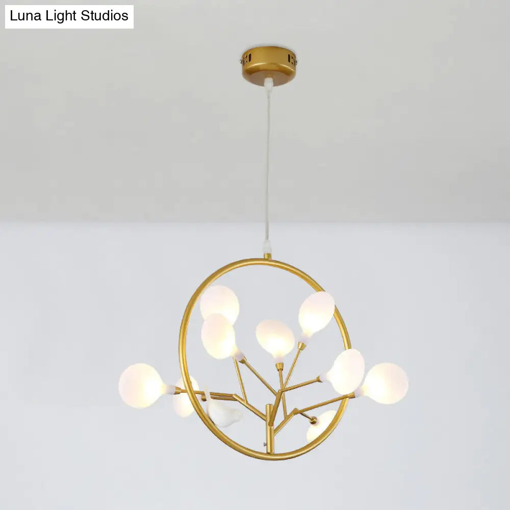 Postmodern Brass Branch Chandelier Pendant Light With Led Hanging Kit - Warm/White / White