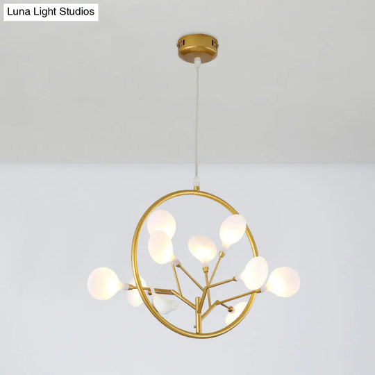 Postmodern Brass Branch Chandelier Pendant Light Led Hanging Kit With Warm/White / White