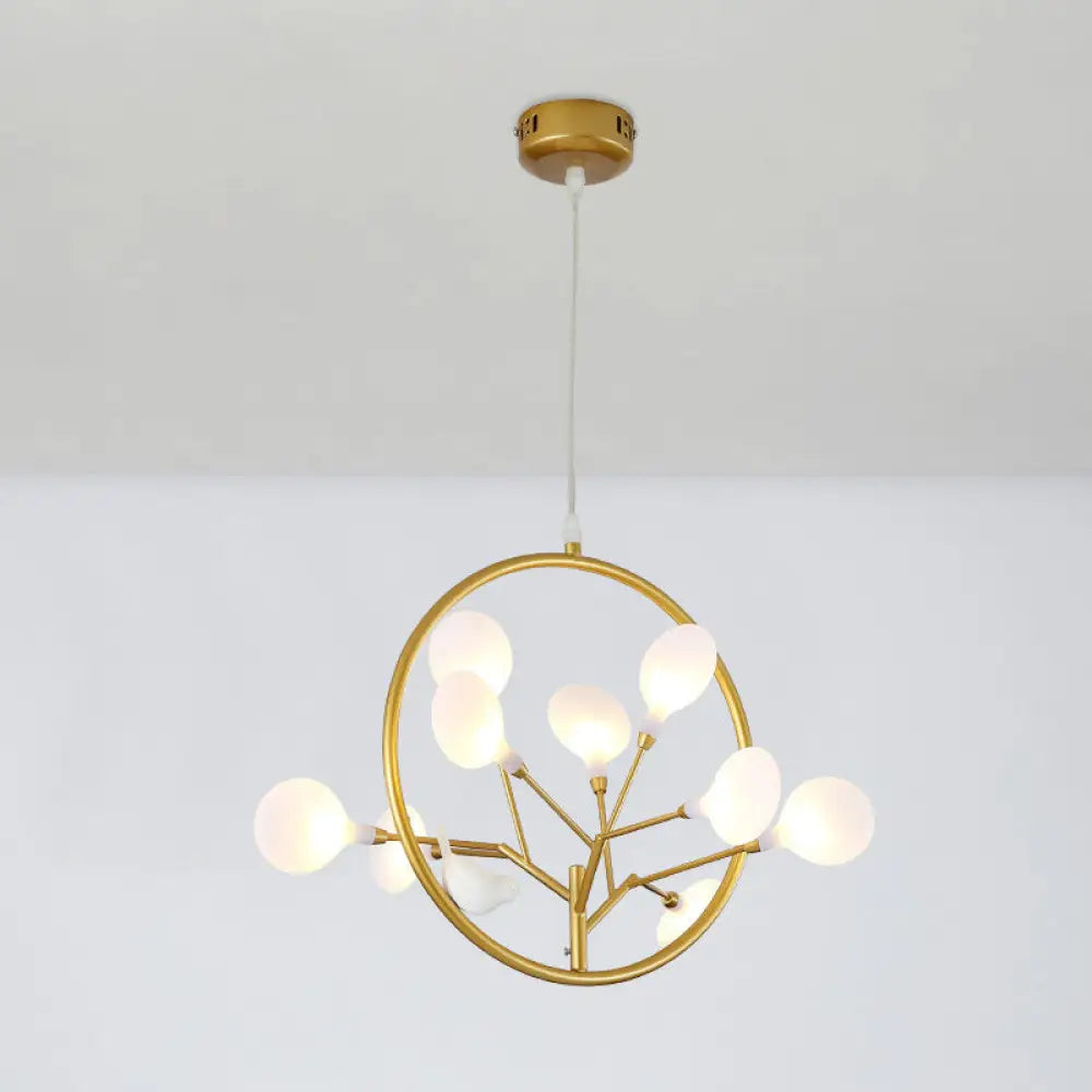 Postmodern Brass Branch Chandelier Pendant Light With Led Hanging Kit - Warm/White / White