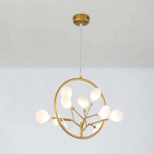 Postmodern Brass Branch Chandelier Pendant Light With Led Hanging Kit - Warm/White / White