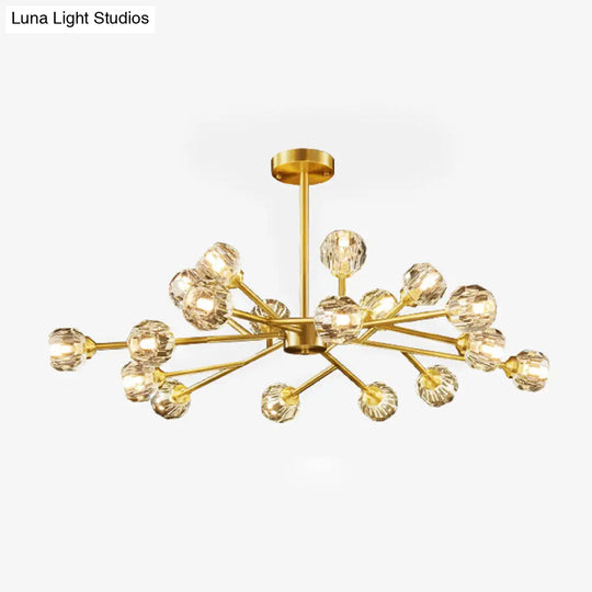 Postmodern Crystal Ball Chandelier With Brass Finish And Multiple Light Options 18 /