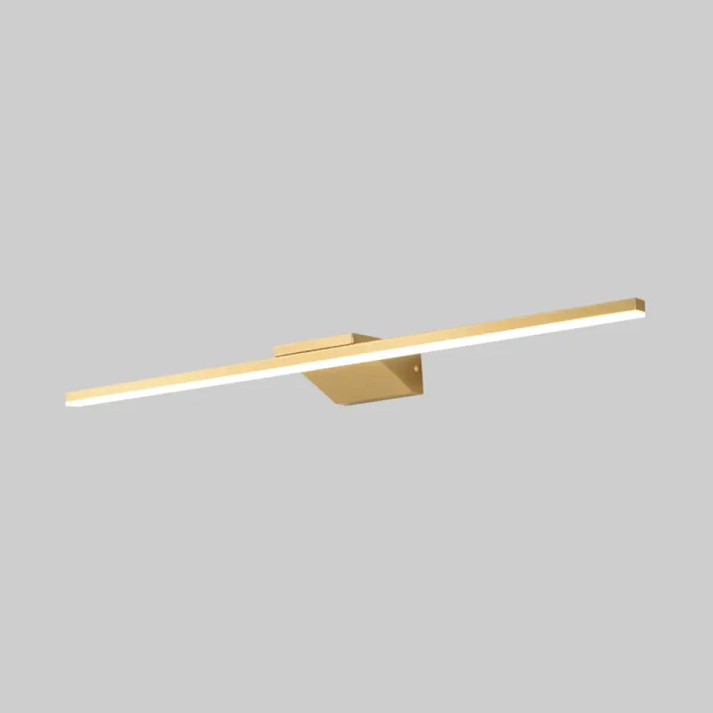 Postmodern Brass Led Sconce Vanity Light With Acrylic Bath Wall Fixture / 27.5